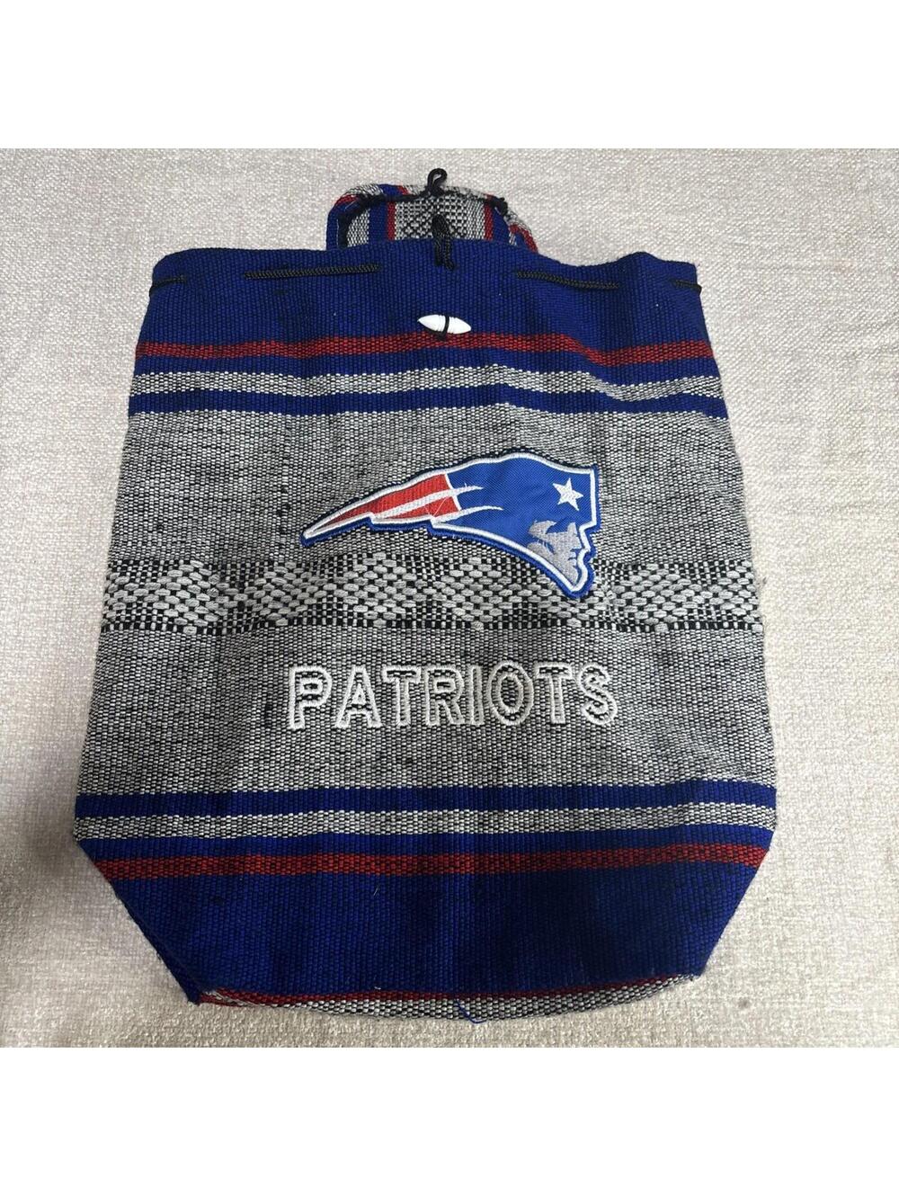 New England Patriots Football Woven Embroidered Backpack Bag NFL